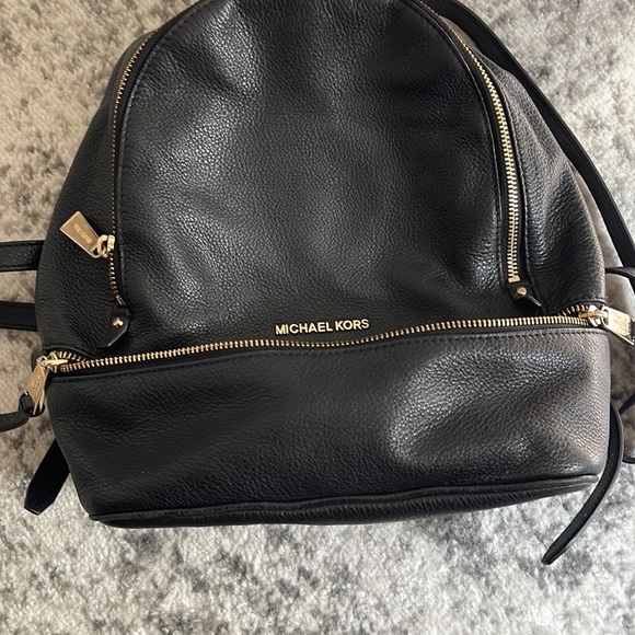 Michael Kors Black Leather Backpack - Picture 6 of 8